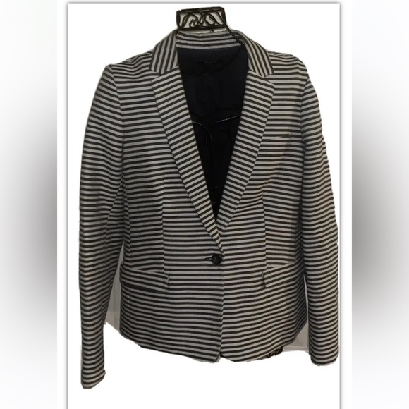 Madewell Plaid Women's Blazer Jacket Sz M Striped Pockets - Picture 3 of 7